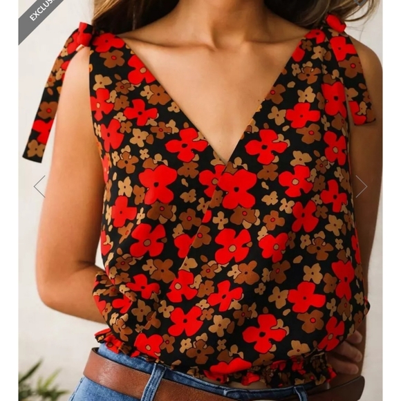 Floral Tie Strap Tank Top by WILLOW & ROOT - Picture 3 of 16